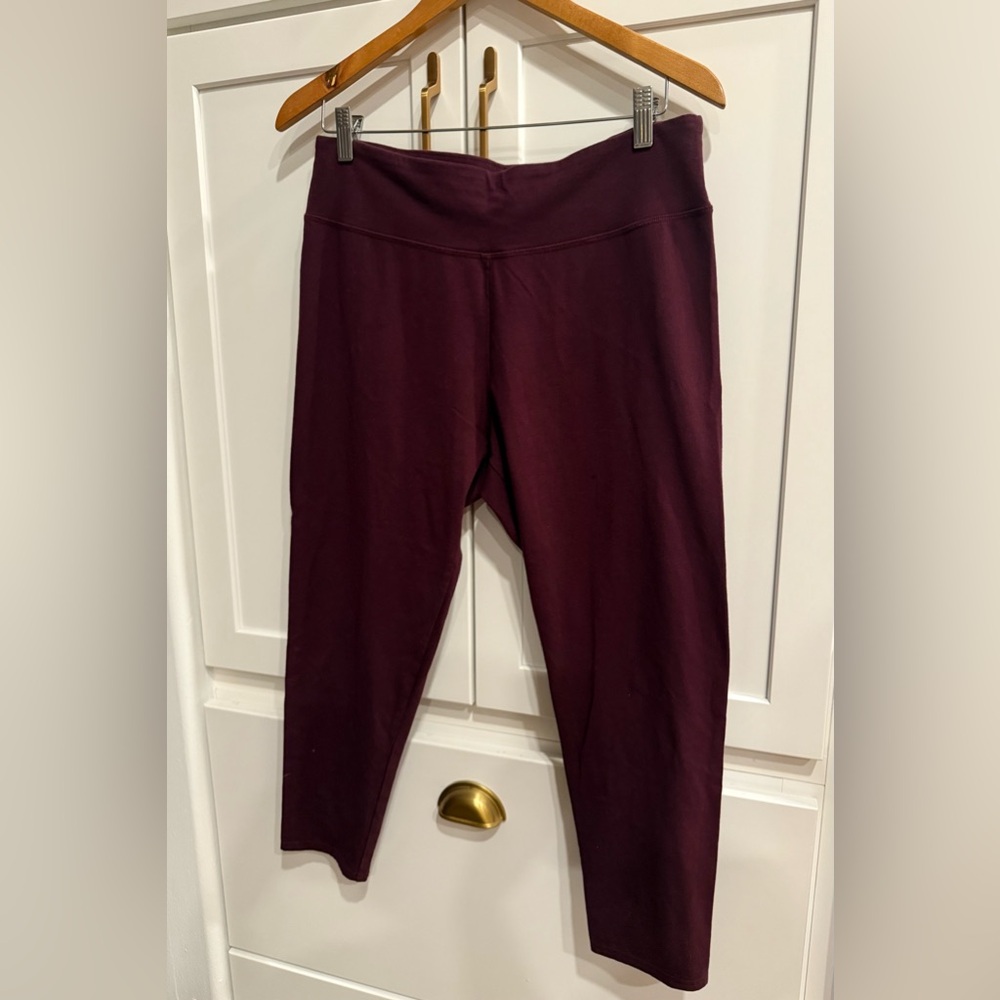 Aerie Crop Leggings Soft Knit size XL Maroon or Burgundy